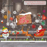 Christmas Window Stickers Decorations For Home Wall Sticker Kids Room Decals Navidad New Year 2023