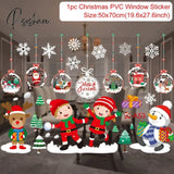 Christmas Window Stickers Decorations For Home Wall Sticker Kids Room Decals Navidad New Year 2023