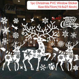 Christmas Window Stickers Decorations For Home Wall Sticker Kids Room Decals Navidad New Year 2023