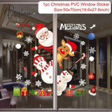 Christmas Window Stickers Decorations For Home Wall Sticker Kids Room Decals Navidad New Year 2023