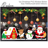 Christmas Window Stickers Decorations For Home Wall Sticker Kids Room Decals Navidad New Year 2023