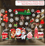 Christmas Window Stickers Merry Decorations For Home Wall Sticker Kids Room Decals New Year 22