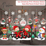 Christmas Window Stickers Merry Decorations For Home Wall Sticker Kids Room Decals New Year 24