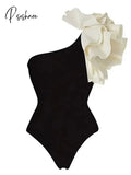 Colorblock Slim Patchwork Appliques Sexy Bodysuits For Women Diagonal Collar Sleeveless High Waist