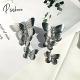 Cool Gold Color Butterfly Stud Earrings For Women Chic European Korean Statement Femme Jewelry Top