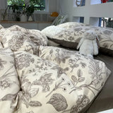 Cotton Bed Comforter Set Pattern Flower Girl Queen Aesthetic Duvet Cover Luxury Cute Plants European Warm Sabanas Comforter Set