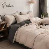 Cotton Pattern Bed Comforter Sets Boys Cheap Linen Aesthetic Duvet Cover Luxury Hotell Ribbed Plaid