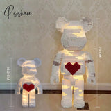 Creative Ideas Love Violent Bear 73Cm Large Bearbrick Model With Light Building Blocks Brick Toys