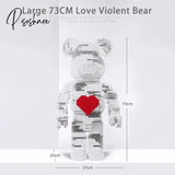 Creative Ideas Love Violent Bear 73Cm Large Bearbrick Model With Light Building Blocks Brick Toys