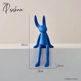 Creative Rabbit Statue Nordic Home Living Room Decoration Kawaii Decor Desk Accessories Miniatures