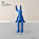 Creative Rabbit Statue Nordic Home Living Room Decoration Kawaii Decor Desk Accessories Miniatures