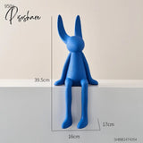 Creative Rabbit Statue Nordic Home Living Room Decoration Kawaii Decor Desk Accessories Miniatures