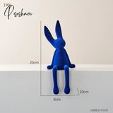 Creative Rabbit Statue Nordic Home Living Room Decoration Kawaii Decor Desk Accessories Miniatures