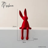 Creative Rabbit Statue Nordic Home Living Room Decoration Kawaii Decor Desk Accessories Miniatures