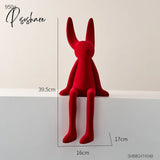 Creative Rabbit Statue Nordic Home Living Room Decoration Kawaii Decor Desk Accessories Miniatures