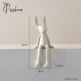 Creative Rabbit Statue Nordic Home Living Room Decoration Kawaii Decor Desk Accessories Miniatures