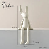 Creative Rabbit Statue Nordic Home Living Room Decoration Kawaii Decor Desk Accessories Miniatures