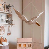 Creative Wall Hanging Swan Plush Stuffed Doll Fabric Family Bedroom Nursery Room Decor Ornaments