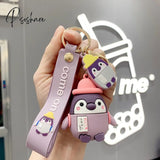 Cute Penguin Doll Keys Keychain Girls Cartoon Car Keyring Kawaii Women Bag Accessories Creative