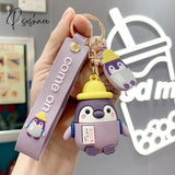 Cute Penguin Doll Keys Keychain Girls Cartoon Car Keyring Kawaii Women Bag Accessories Creative