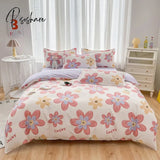 Cute Rabbit Pattern 100% Cotton Bedding Set Small Fresh Style Skin Friendly Duvetcover&2Pcs