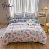Cute Rabbit Pattern 100% Cotton Bedding Set Small Fresh Style Skin Friendly Duvetcover&2Pcs