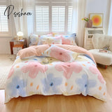 Cute Rabbit Pattern 100% Cotton Bedding Set Small Fresh Style Skin Friendly Duvetcover&2Pcs