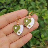 Cute Round Similing Face Huggies Hoop Earrings For Women Fashion Girls Multicolor Enamel Hanging