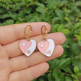 Cute Round Similing Face Huggies Hoop Earrings For Women Fashion Girls Multicolor Enamel Hanging