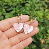 Cute Round Similing Face Huggies Hoop Earrings For Women Fashion Girls Multicolor Enamel Hanging