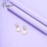 Cute Round Similing Face Huggies Hoop Earrings For Women Fashion Girls Multicolor Enamel Hanging