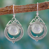Vintage Moonstone Long Drop Dangle Earrings Wedding Party Jewelry Gift