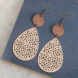 Vintage Hollow Leaf Shape PU Leather Earrings Jewelry Gift For Party Vacation Decor Accessories Fall Winter Ear Ornaments