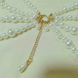 Multi-Strand Faux Pearl Waist Chain Belt for Women - Elegant, Adjustable, Plus Size, Ideal for Wedding Dresses & Evening Gowns