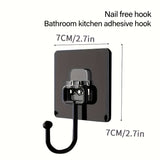 [10 Pack Heavy Duty Wall Hooks] 10 Pack High Quality Modern Style Heavy Duty Wall Hooks - Plastic, Self Adhesive Utility Hooks, Suitable For Coats, Towels, Keys - Easy To Install, Wall Mounted, Waterproof, Suitable For Bathro