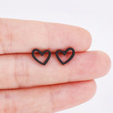 Stainless Steel Stud Earrings Simple Style Heart Shape Earrings Women's Jewelry For Prom Party