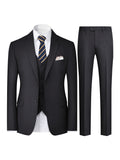3-Piece Mens Solid Color Suit Set - Classic Lapel Blazer Jacket, Vest, and Pants - Perfect for Wedding Banquet, Business Casual Events, and Formal Occasions - High-Quality Polyester Blend, Regular Fit, and Multiple Pockets