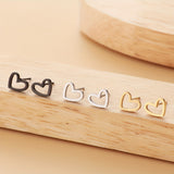 Stainless Steel Stud Earrings Simple Style Heart Shape Earrings Women's Jewelry For Prom Party