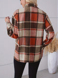 Classic Plaid Button-Front Shirt - Fashionable & Elegant Long Sleeve Outerwear for Women - Timeless Style, Warm Comfort