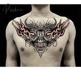 Dark Big V Flower Body Temporary Tattoo Stickers Men And Women Art Sexy Rock Cool Fake Chest