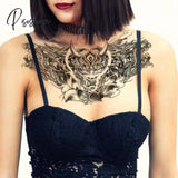 Dark Big V Flower Body Temporary Tattoo Stickers Men And Women Art Sexy Rock Cool Fake Chest