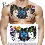 Dark Big V Flower Body Temporary Tattoo Stickers Men And Women Art Sexy Rock Cool Fake Chest