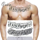 Dark Big V Flower Body Temporary Tattoo Stickers Men And Women Art Sexy Rock Cool Fake Chest