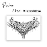 Dark Big V Flower Body Temporary Tattoo Stickers Men And Women Art Sexy Rock Cool Fake Chest