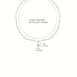 [Double-Layered Pearl Necklace for Women] Chic Double-Layered Faux Pearl Necklace for Women - Versatile & Elegant, Perfect for Casual Attire or Parties