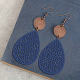 Vintage Hollow Leaf Shape PU Leather Earrings Jewelry Gift For Party Vacation Decor Accessories Fall Winter Ear Ornaments