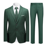 3-Piece Mens Classic Suit Set - Fashionable Solid Blazer, Vest & Pants - Stylish Two-Button Design - Versatile Casual-Formal Style - Ideal for Office & Events