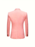 2pcs/set Classic Solid Color One Button Lapel Business Suits - Men's Formal Wear for Wedding, Job Interview, and Special Occasions - High-Quality Blazer and Pants Set