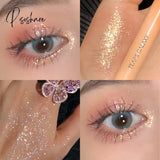 Diamond Glitter Eyeshadow Liner Pencil Eye Makeup Highlighter Waterproof Matte Pink Silkworm