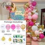 Dusty Pink Balloons Garland Kit Rose Gold Balloon Arch Wedding Valentine’s Day Decor Princess